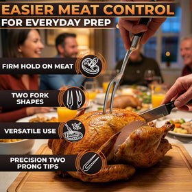 Lagarto curved fork with ABS handle offers controlled serving.