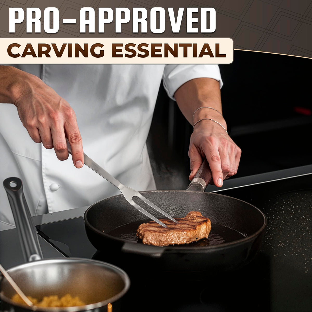Lagarto meat fork 11in professional kitchen tool for serving