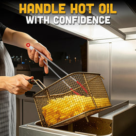Lagarto salad-tongs-multi-task-use performing both precise salad prep and hot-plate work.