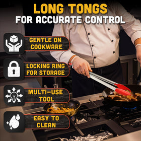Lagarto salad-tongs-non-slip-grip provides confident control while sautéing or serving.