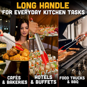 Lagarto salad-tongs-salad-mixing-action designed for gentle tossing and even coating.