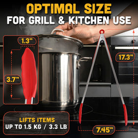 Lagarto salad-tongs-stainless-steel-frame shown for durable lifting and turning.