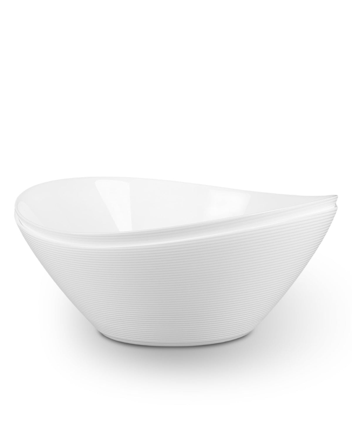 LaGlint 66oz salad bowls set of 2 in opal glass for generous servings.