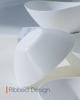 LaGlint opal glass 10-inch bowls ideal for fresh salads and fruit.