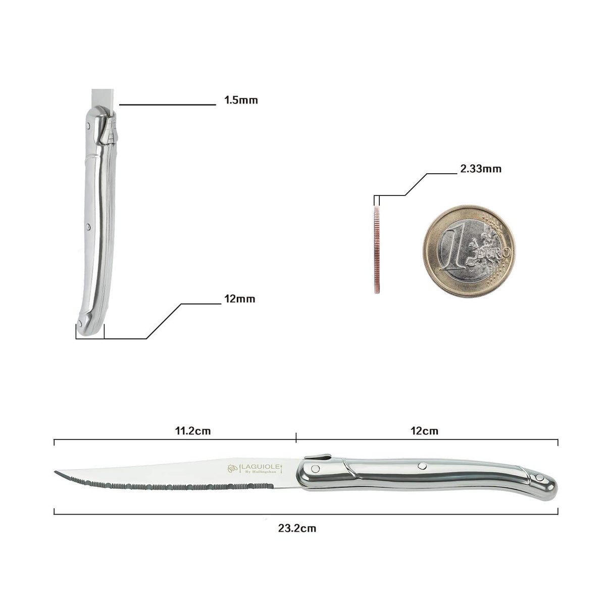 Laguiole by Hailingshan polished patterned handle for upscale look
