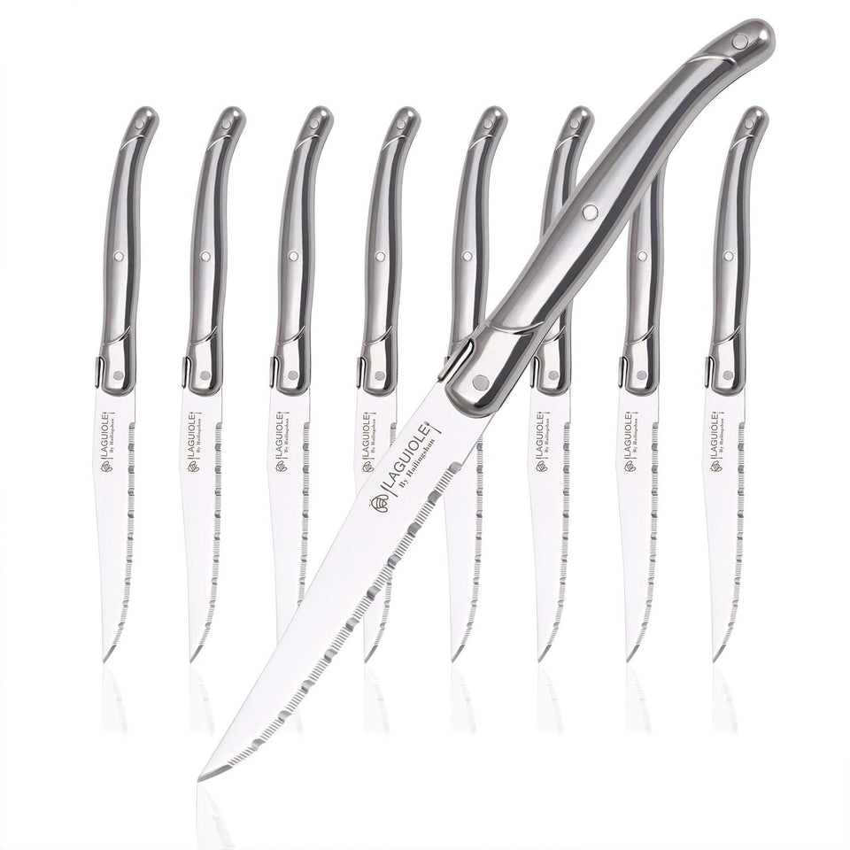 Laguiole by Hailingshan steak knife with serrated edge for effortless steak cutting at home