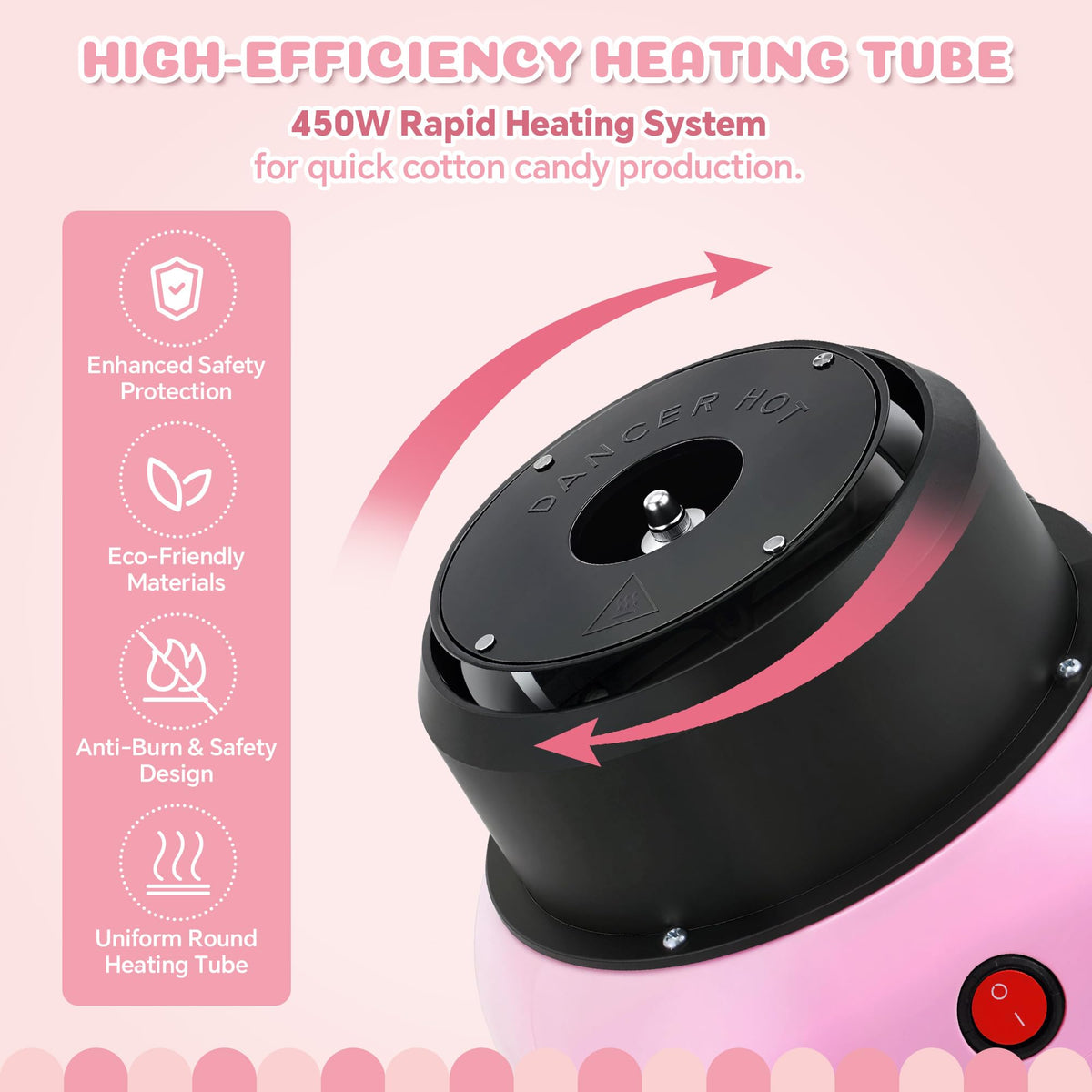 LAICAIO cotton candy machine in use producing fluffy treats