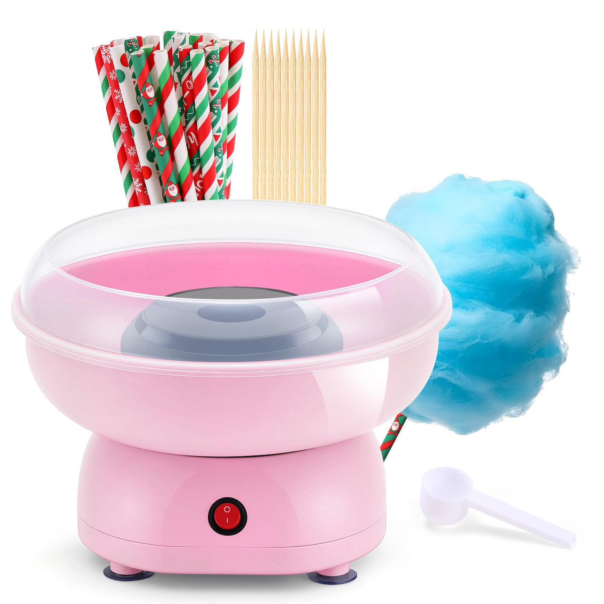 LAICAIO pink cotton candy machine front view for parties