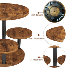 LAIDUOLEOE wooden tiered cake stand enhances rustic wedding dessert display.