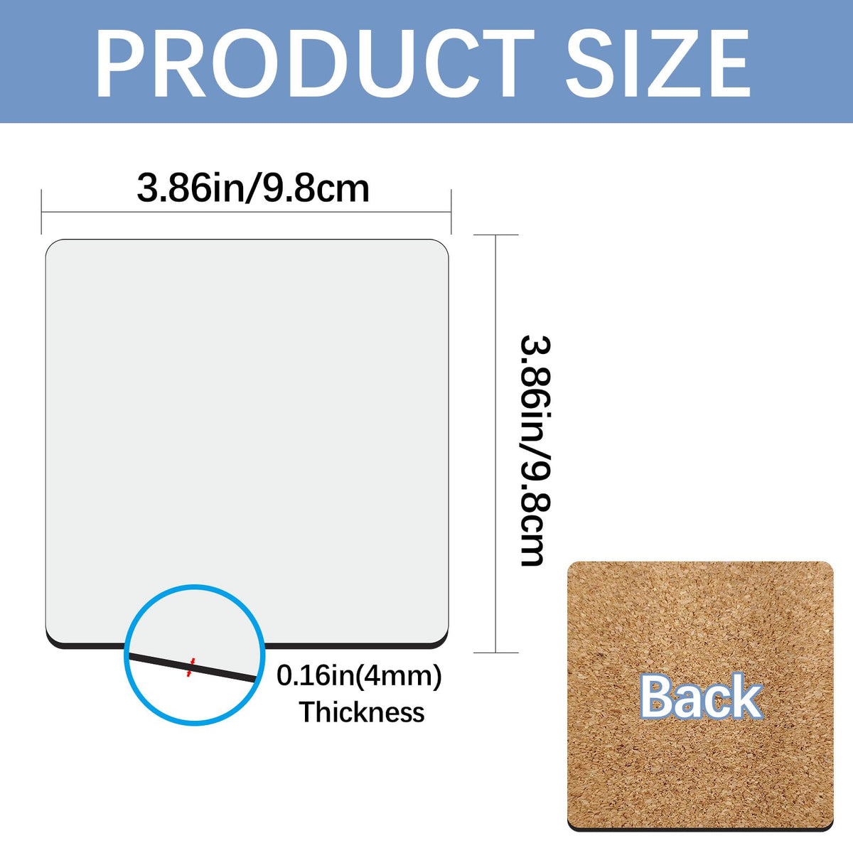 LaiHiulaan MDF coaster blank ready for custom designs and DIY gifts