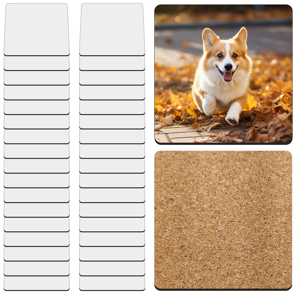 LaiHiulaan sublimation coaster blank with cork back for crisp prints on 3.86-inch square
