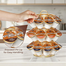 LAIMEQAY K Cup Holder with anti-slip base stabilizes on counters.