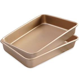 Lainrrew baking sheet 11x9 with deep sides for overflow-free roasting.
