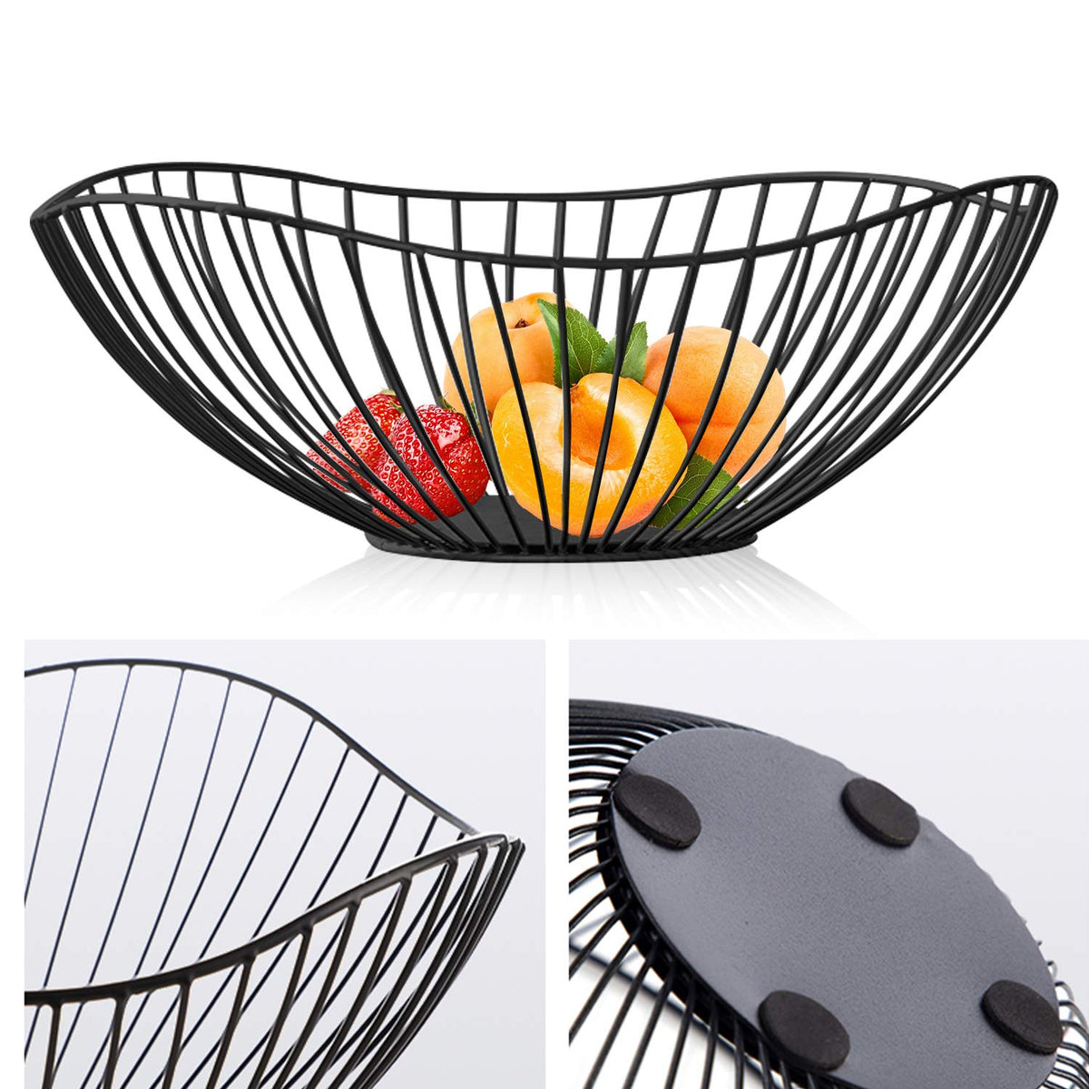 Lainrrew black fruit bowl table centerpiece adds style and practicality
