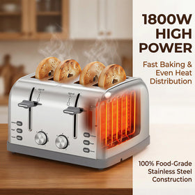LAINSTEN stainless steel body toaster highlights durable construction for daily use.