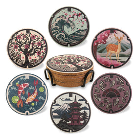 Laisgee Japanese coaster with cherry blossom design protects surfaces with elegant flair.