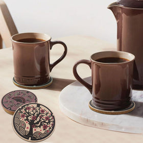 Laisgee coaster featuring a pagoda design adds architectural elegance to home desks.