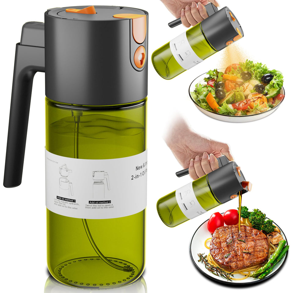 LAKUMIQI 2in1 oil sprayer bottle-mist for precise coating