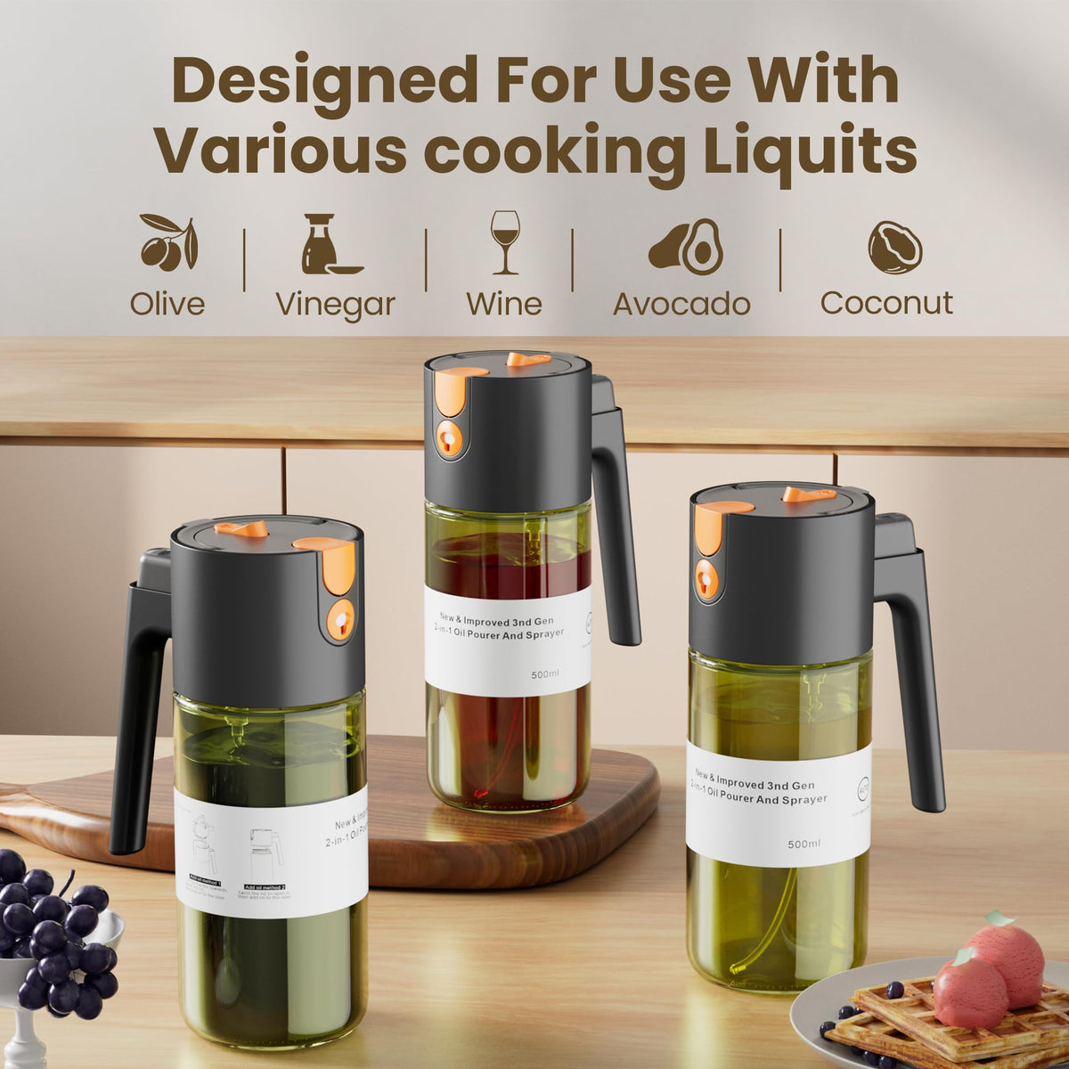 LAKUMIQI 500ml large capacity refill reduces refills