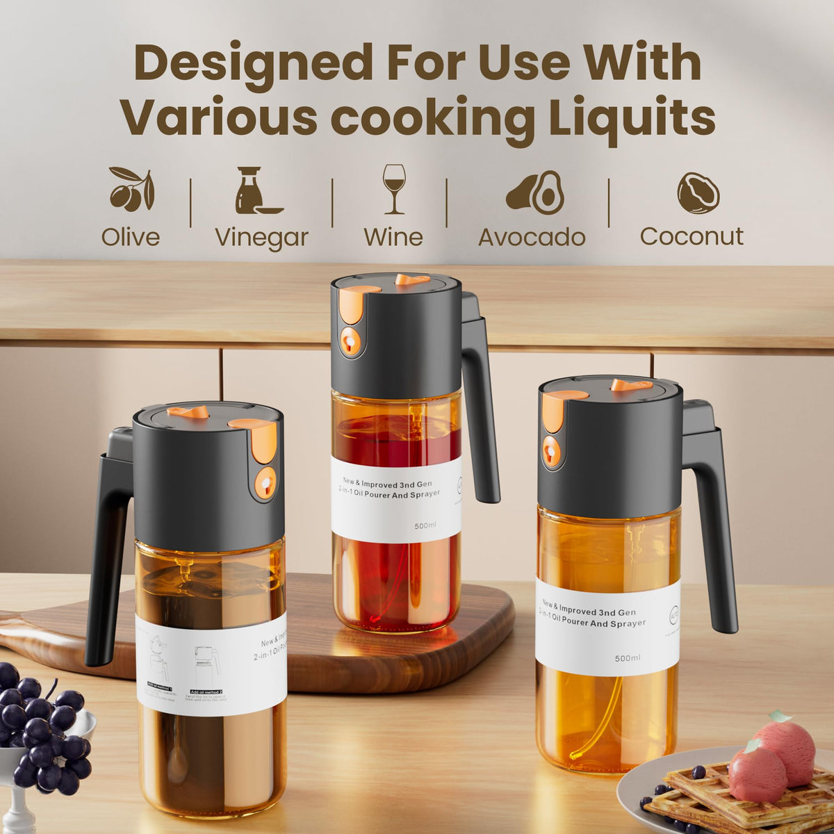 LAKUMIQI anti-drip nozzle and gasket keep countertops clean.