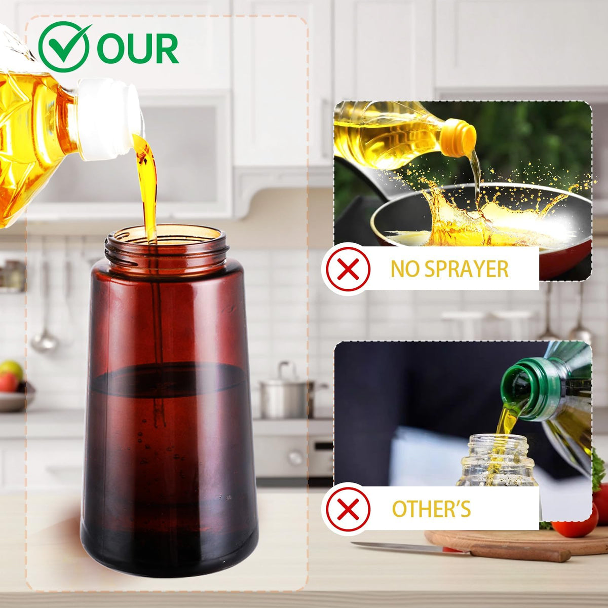 LAKUMIQI kitchen-ready dispenser for olive oil, sauces, and more