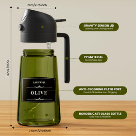 LAKUMIQI olive oil sprayer demonstrates precise spray action for dressings