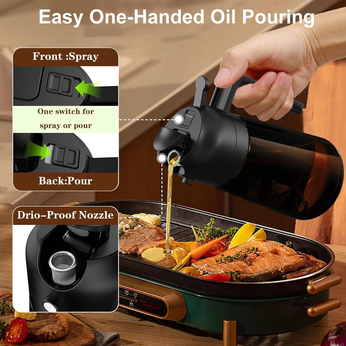 LAKUMIQI UV-blocking glass bottle preserves oil freshness