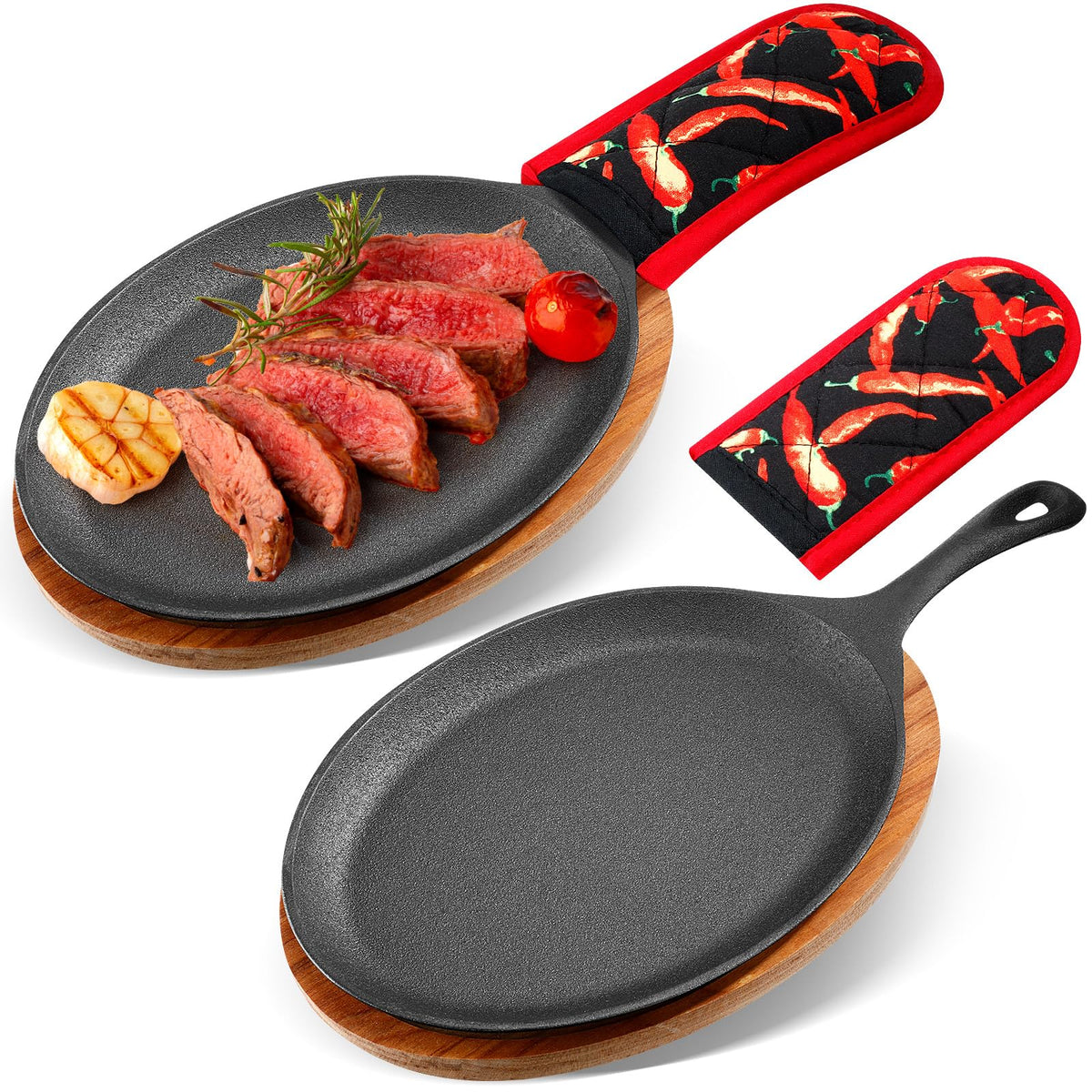 Lallisa fajita plates deliver even heat for sizzling home meals.