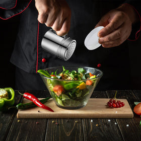 Lallisa versatile shaker set for salt, pepper, sugar, or flour in kitchen.