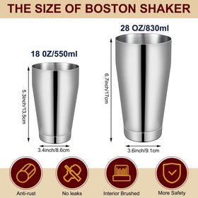 Lallisa stainless steel Boston shaker durable and leak-proof for smooth mixing