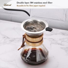 Lalord 13.5 oz capacity brews 1–2 cups for intimate mornings.