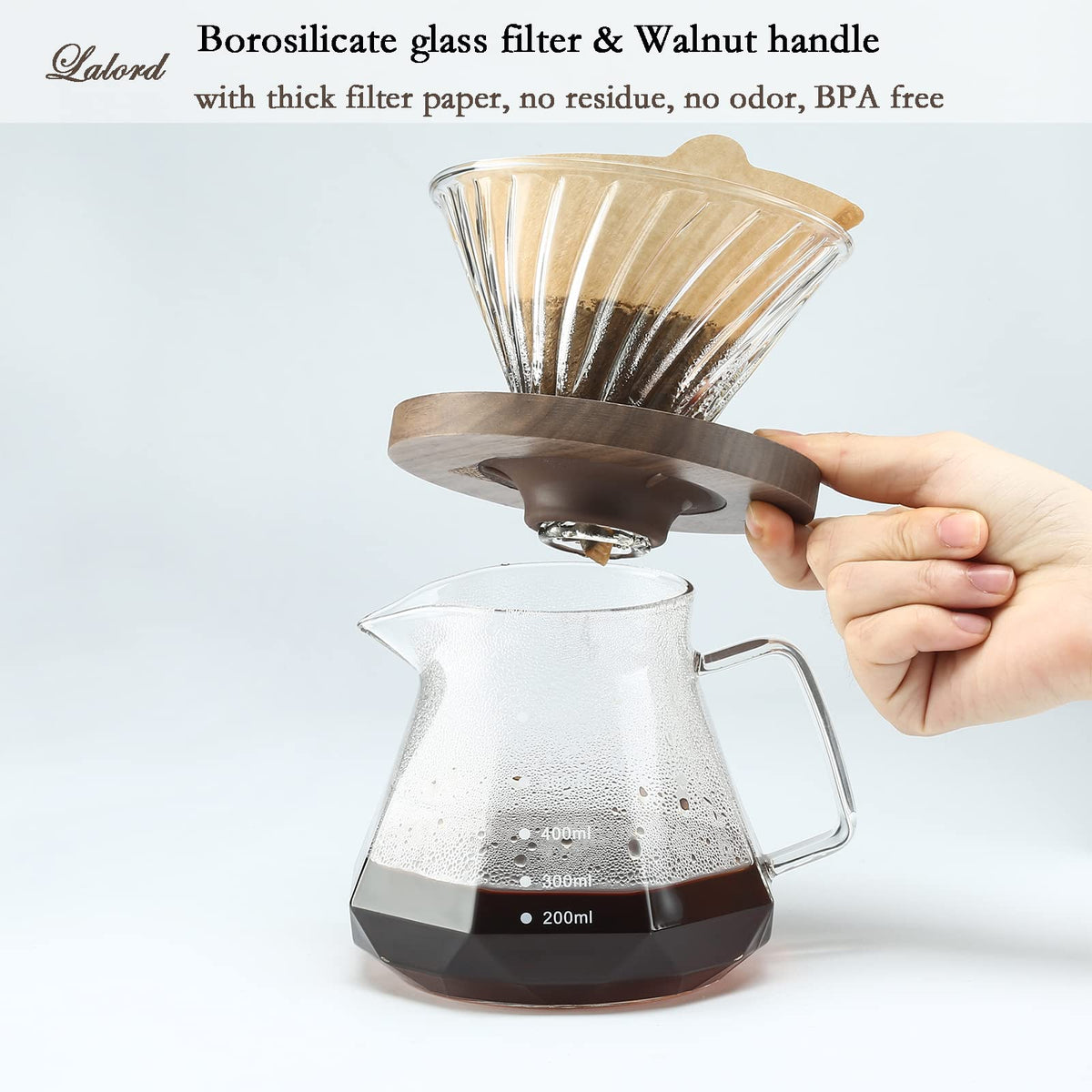 Lalord brew setup shown with mug for home café convenience.