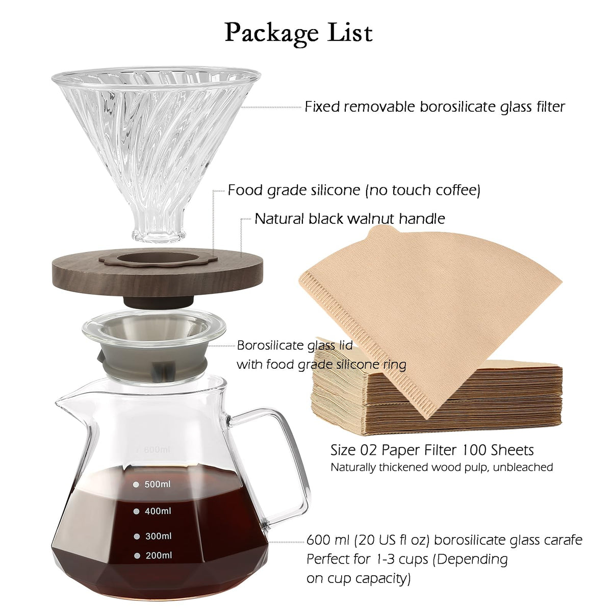 Lalord glass lid helps keep coffee warm for longer.