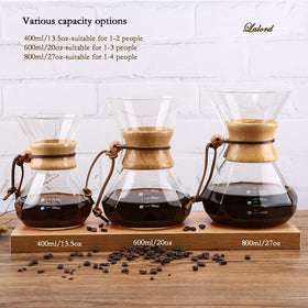 Lalord pour over setup in use for 2-cup brews during busy mornings.