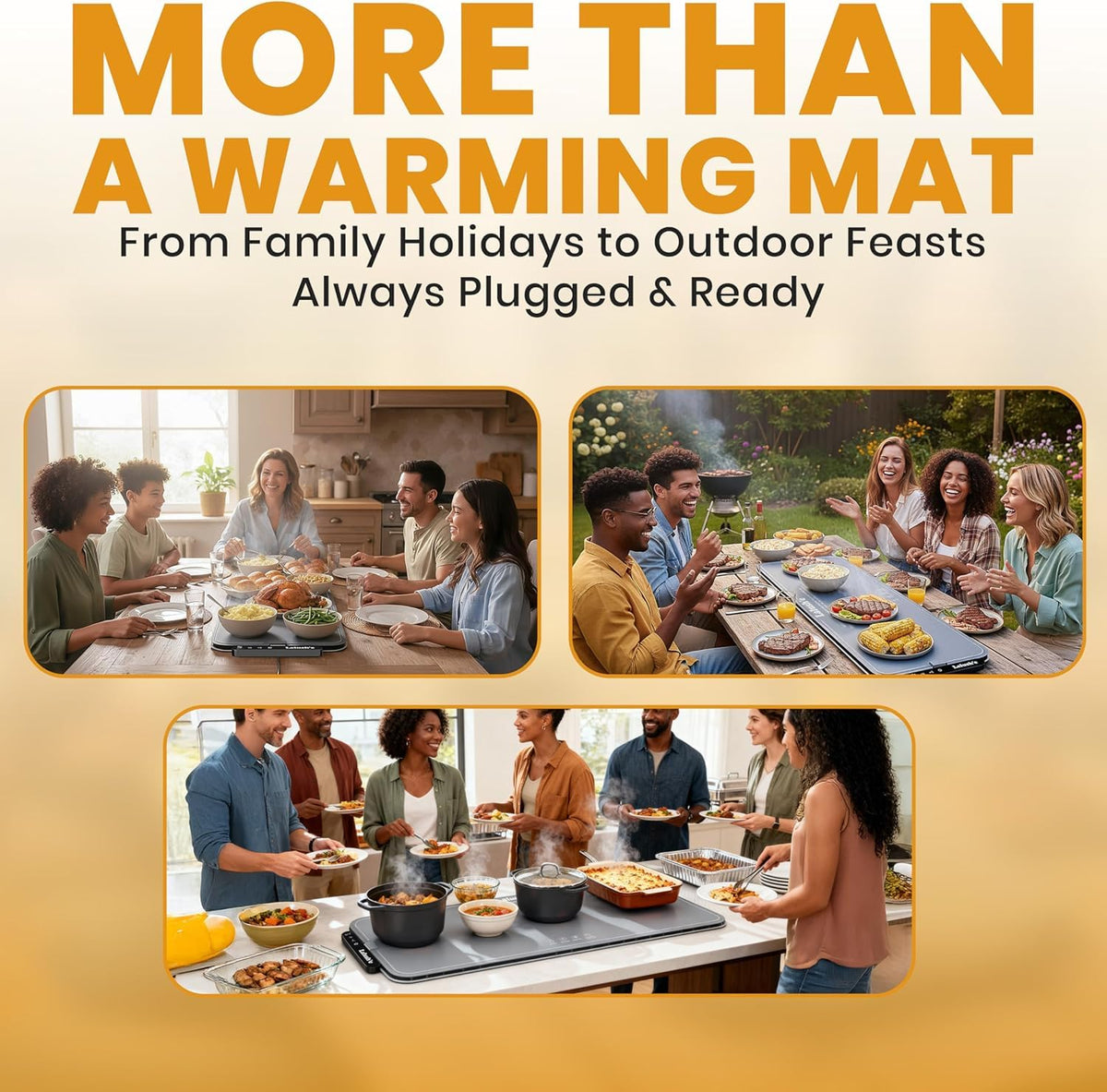 Lalush'e heat isolation pad protects surfaces while warming food