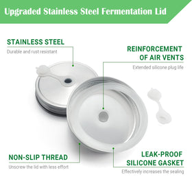 Lalvam 2-in-1 lid plug seals after fermentation for easy storage.