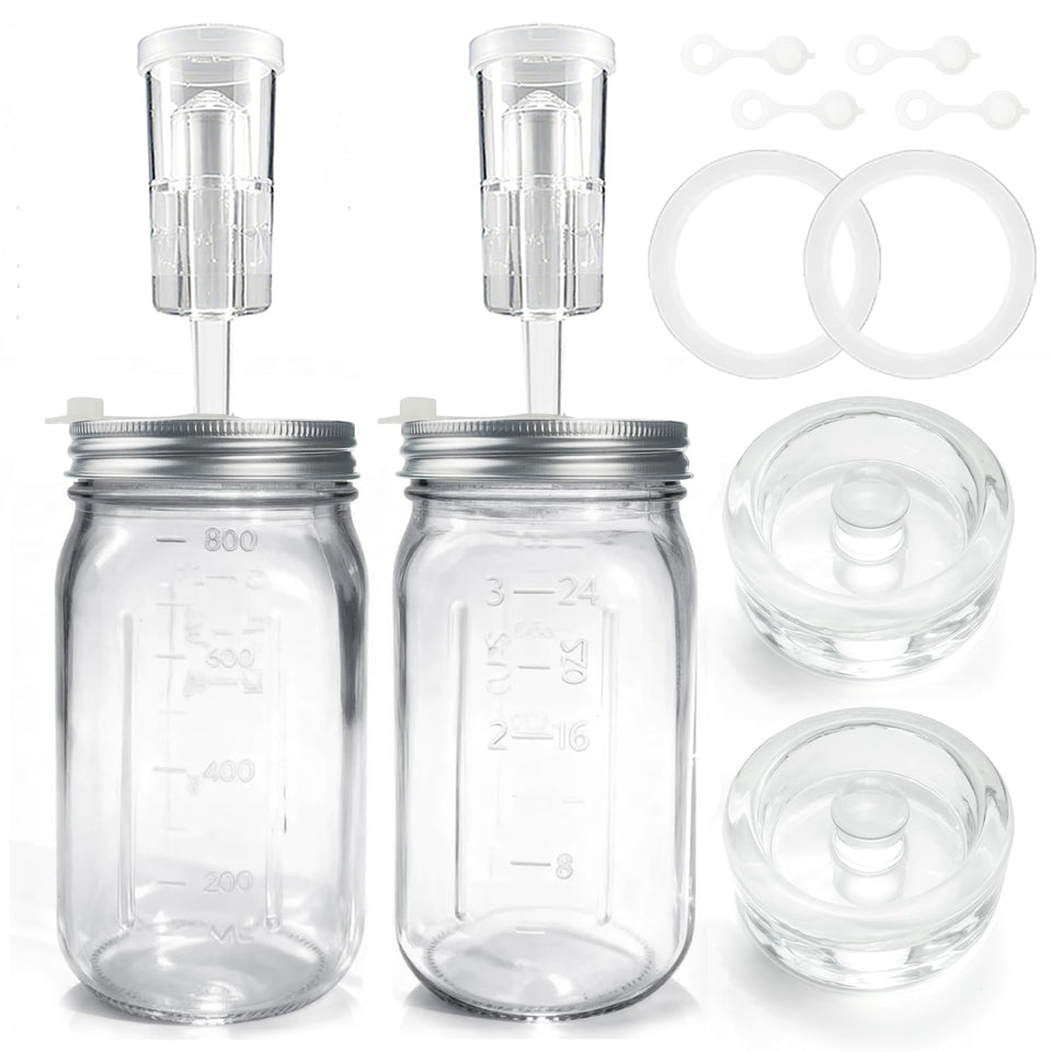 Lalvam 32oz mason jar for fermentation, ideal for homemade sauerkraut.