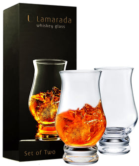 Lamarada whiskey glasses set 2, clear crystal for refined tasting sessions.