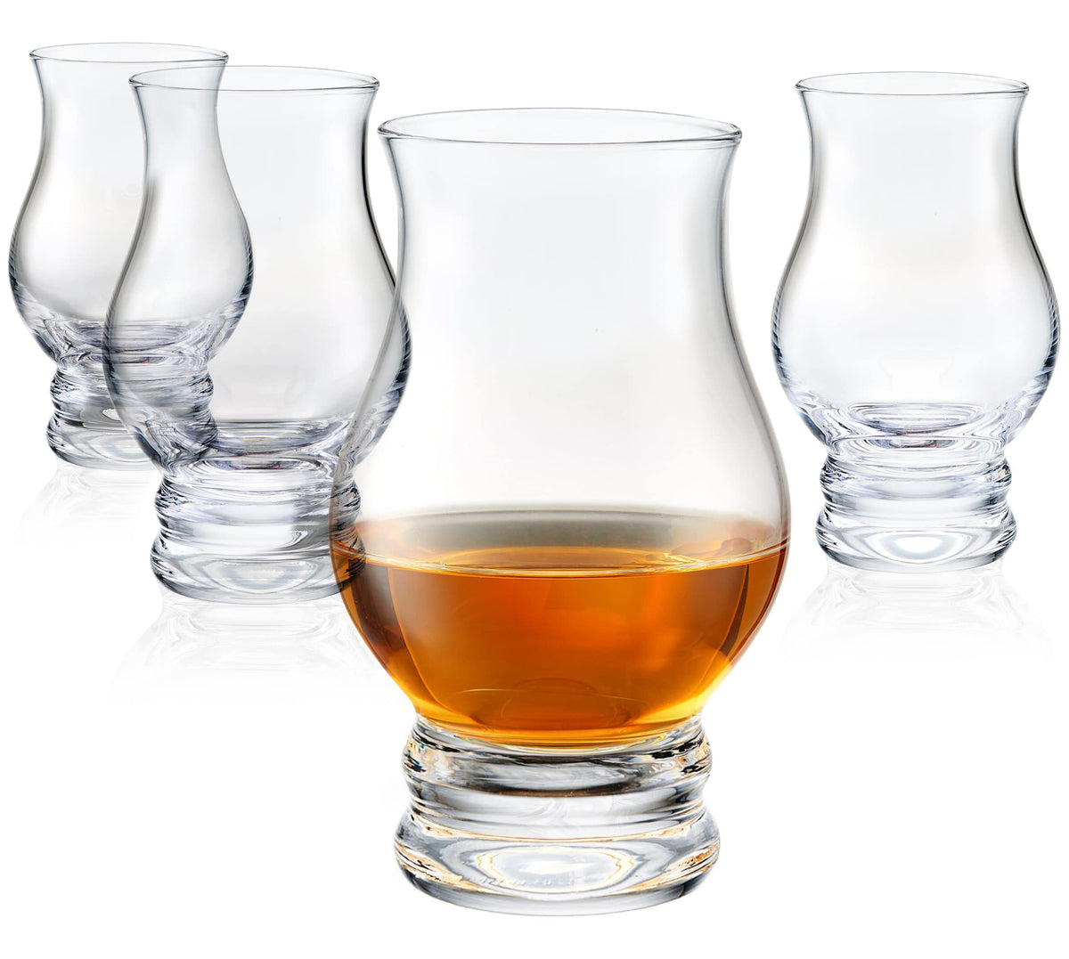 Lamarada whiskey glasses set four clear glasses for refined tasting.