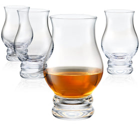 Lamarada whiskey glasses set four clear glasses for refined tasting.
