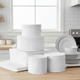 LAMINET quilted plate-case in white protects plates during storage and transport.