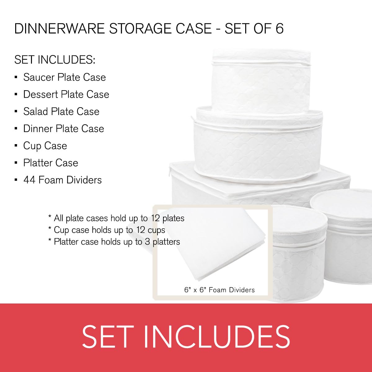 LAMINET platter case in white shields serving platters from dust and scratches.