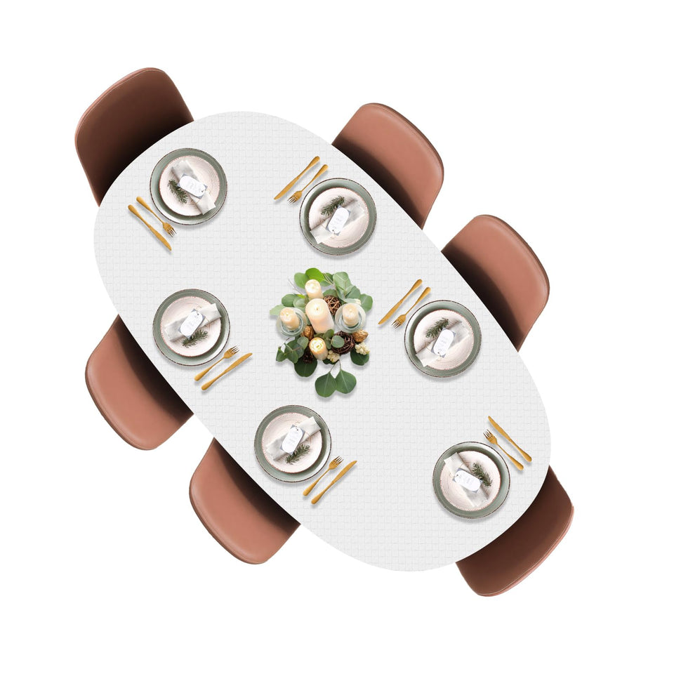 LAMINET Deluxe cushioned table pad for oval tables provides robust protection.
