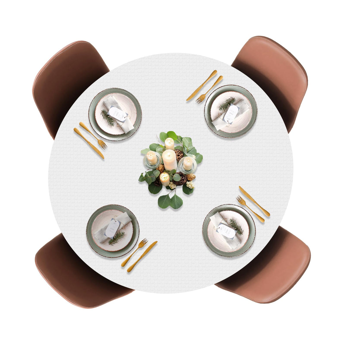 LAMINET Deluxe round table pad top view with cushioned edge for protection
