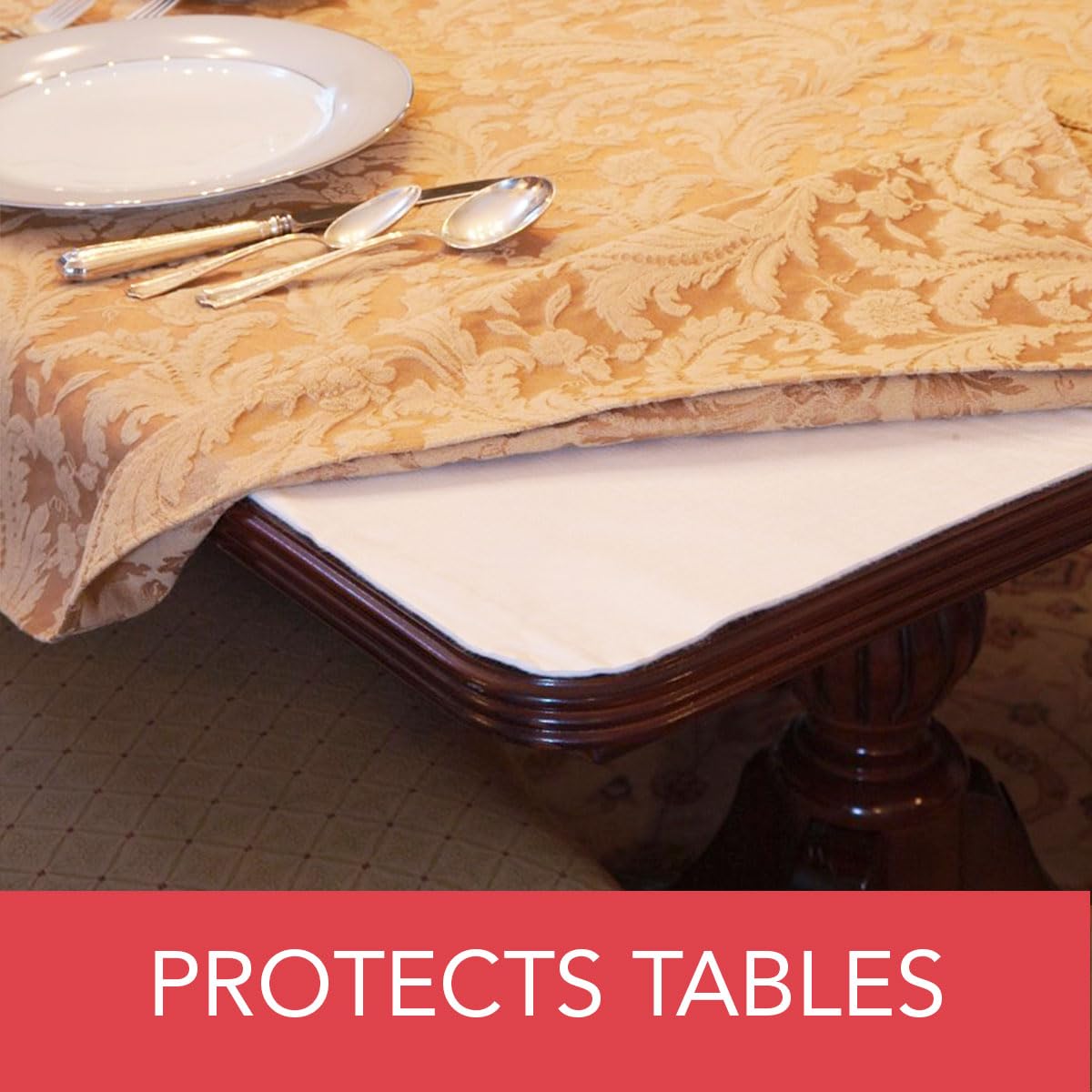 LAMINET easy-clean vinyl surface wipes clean after meals.
