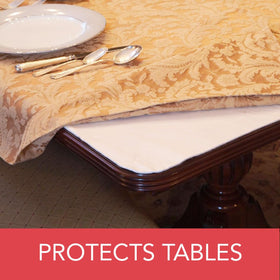 LAMINET easy-clean vinyl surface wipes clean after meals.