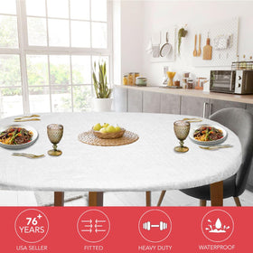 LAMINET elastic-edge design prevents slipping on oblong tables.
