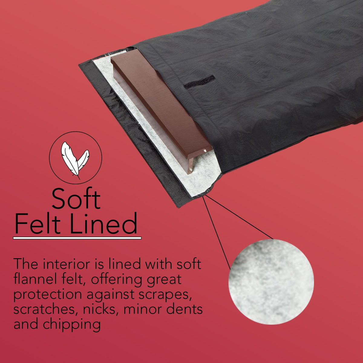 LAMINET table leaf bag outer PEVA layer resists dust and pet hair during storage