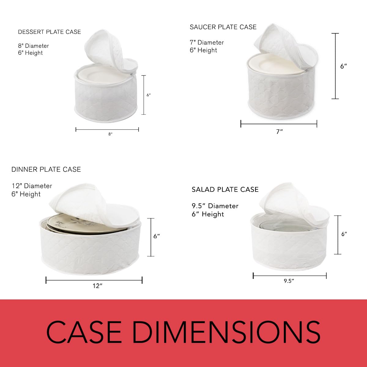 LAMINET vinyl construction provides durable protection for cherished dinnerware.