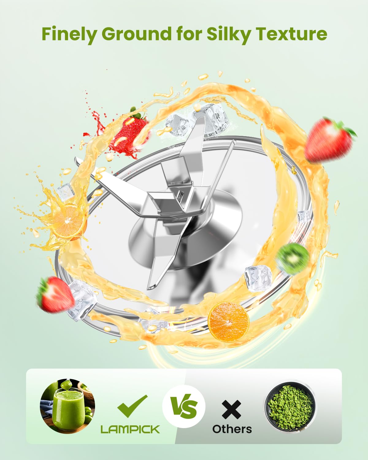 LAMPICK blender compact design fits neatly on a counter.